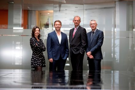 From left: Helen Norris, Kernel Capital; Dr. John Ghent, CEO, Sytorus; Peter Lennox, Enterprise Ireland & Donal Duffy, Bank of Ireland
