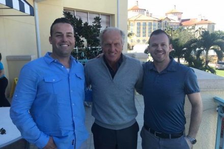 Interactive CRO and co-founder Nick Stanitz-Harper, golfer Greg Norman, and Edison CEO and co-founder Jeremy Ostermiller