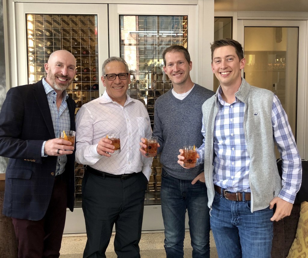Left to right: Chaz Felix, former founder & COO of Bronto Software, investor; Sam Bayer, founder & CEO of Corevist; Joe Colopy, Partner, Jurassic Capital; and Kevin Mosley, Partner, Jurassic Capital. 