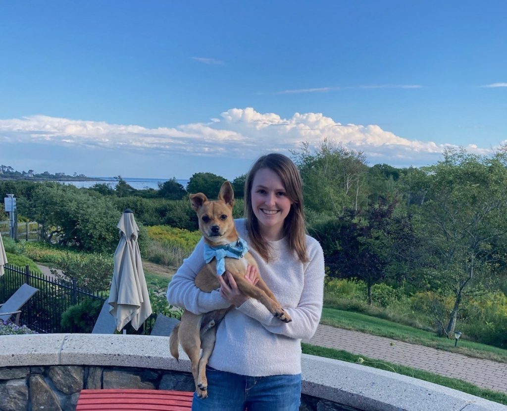 Felicity Johnson, Founder and CEO of Hello Ralphie with her Chief Fetch Officer and rescue pup, Ralph