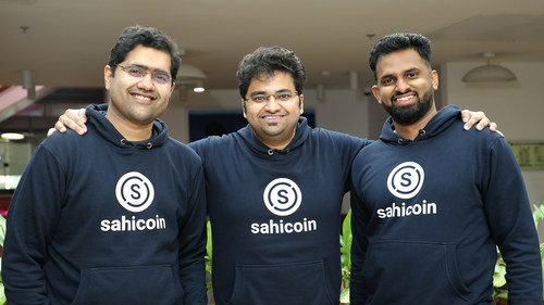 (L-R) Ankush Rajput, Amit Nayak and Melbin Thomas, Co-founders, Sahicoin