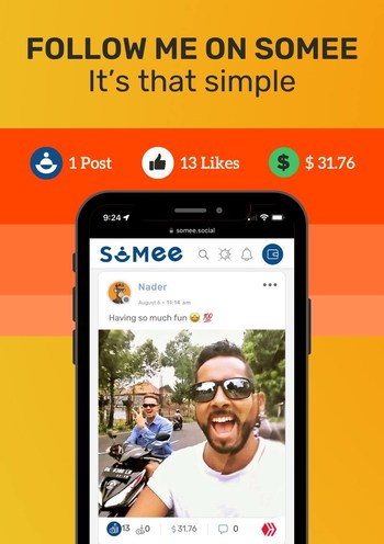 SoMee allows users to earn from posting and "liking" content