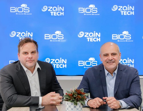 ZainTech - Dominic Docherty, BIOS Managing Director (L) and Andrew Hanna, ZainTech CEO (R)