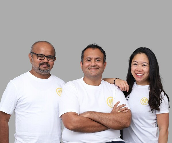 1Bstories Founding Team: From left to right - Ravi Hamsa, Anuvrat Rao, Stacie Chan