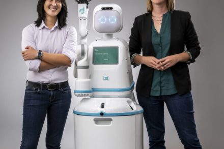 Diligent Robotics Dr Andrea Thomaz and Dr Vivian Chu with Moxi - robot teammate