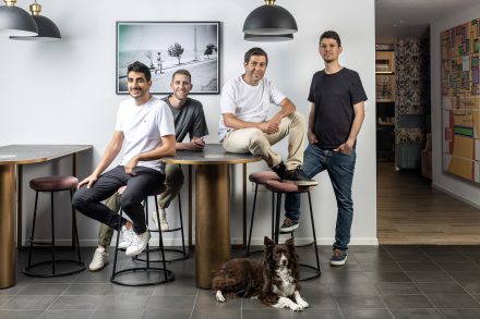 (from left to right – Yinon Costica, VP Product; Assaf Rappaport, CEO; Ami Luttwak, CTO; Roy Reznik, VP R&D). Photo credit: Avishag Shaar-Yashuv
